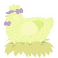 Apple, a apple chicken with a lace pattern