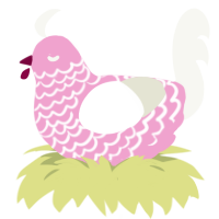 (unnamed), a pink and white chicken with a lace pattern