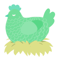 Spring, a spring chicken with a lace pattern