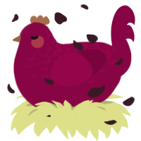 Dark Rose, a maroon chicken with a half-lace pattern
