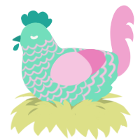 (unnamed), a mint and pink chicken with a lace pattern