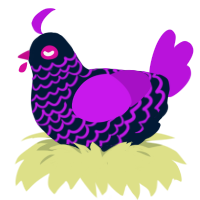 A tumblr and amethyst chicken with a lace pattern