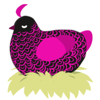 (unnamed), a sable and fuchsia chicken with a double-lace pattern