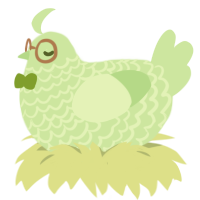 Glupster, a gluppy chicken with a lace pattern