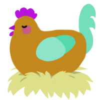 A ochre and mint chicken