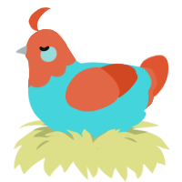 (unnamed), a aqua and vermilion chicken with a head pattern