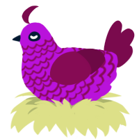 Freak, a amethyst and wine chicken with a lace pattern