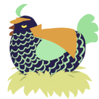 Adreno, a navy and spring chicken with a lace pattern