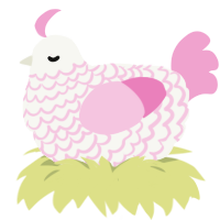 (unnamed), a white and pink chicken with a lace pattern