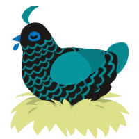 (unnamed), a sable and teal chicken with a lace pattern