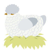 Vanilla Pudding, a white and mist chicken with a lace pattern