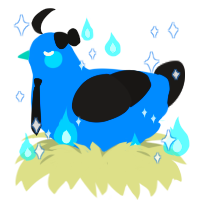Blushy blushy, a sapphire and sable chicken