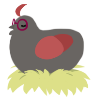 A grey and red chicken
