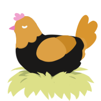 Project Jet, a sable and orange chicken with a head pattern