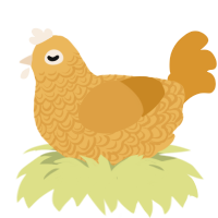 gold nugget, a honey and orange chicken with a double-lace pattern