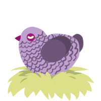 Robbery, a lilac and overcast chicken with a lace pattern