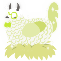 Sweep, a white and lemon chicken with a lace pattern
