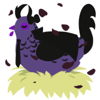 xXBurntWafflesXx, a overcast and black chicken with a half-lace pattern