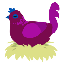 Sparkling wine, a wine and plum chicken with a neck-speckle pattern