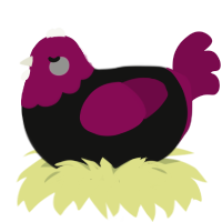 (unnamed), a black and wine chicken with a head pattern