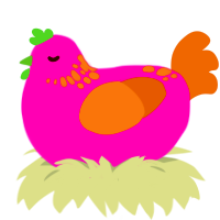 A amethyst and russet chicken with a neck-speckle pattern