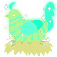 Glup glup, a gluppy and mint chicken with a bar pattern