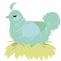 Christian Woman, a gluppy chicken with a half-bar pattern