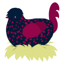 Soy sauce, a tumblr and maroon chicken with a speckle pattern
