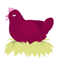 Maroon 5, a maroon chicken with a half-lace pattern