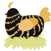 (unnamed), a black and honey chicken with a bar pattern
