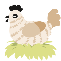 (unnamed), a cream and beige chicken with a bar pattern