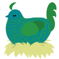 (unnamed), a teal and viridian chicken with a lace pattern