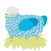 00lols, a mist and cerulean chicken with a lace pattern