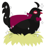 Sir Prize, a black and sable chicken with a head pattern