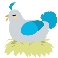 Dewdrop, a mist and cerulean chicken