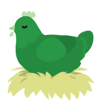 (unnamed), a viridian chicken with a head pattern