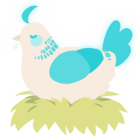 (unnamed), a cream and aqua chicken with a neck-band pattern