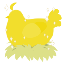 Nana, a yellow chicken