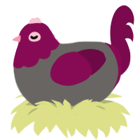 (unnamed), a grey and wine chicken with a head pattern
