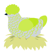 A mist and lime chicken with a lace pattern