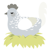 (unnamed), a mist and white chicken with a half-lace pattern