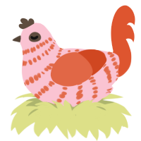 Straw, a rose and vermilion chicken with a bar pattern