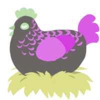 菊, a grey and orchid chicken with a half-lace pattern