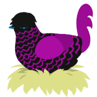 (unnamed), a black and plum chicken with a lace pattern