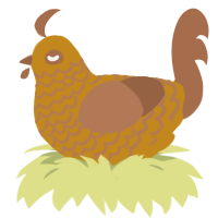 DontCheckFamilyTree, a ochre and brown chicken with a lace pattern