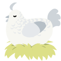 (unnamed), a white and mist chicken with a half-lace pattern