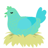 (unnamed), a mint and aqua chicken with a lace pattern