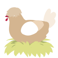 A beige and cream chicken