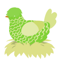 Guanabana, a grass and lemon chicken with a lace pattern
