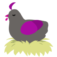 (unnamed), a grey and plum chicken
